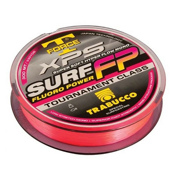 Леска Trabucco T-Force XPS Surf Fluoro Power  300м 11,92кг0,307мм (Розовая)