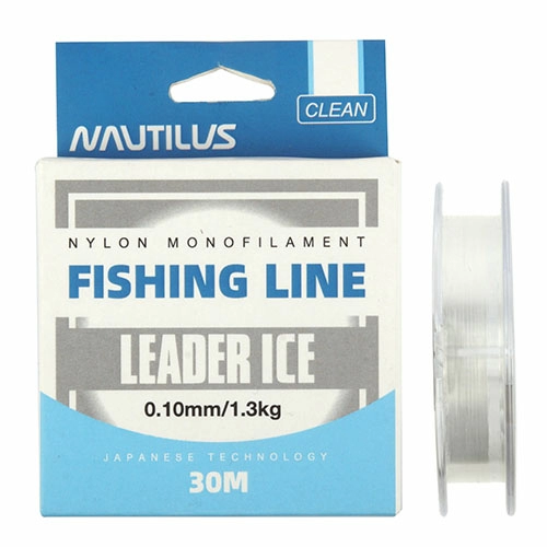 Поводочная леска Nautilus Leader Ice  30м 1,3 кг0,10мм (Прозрачная)