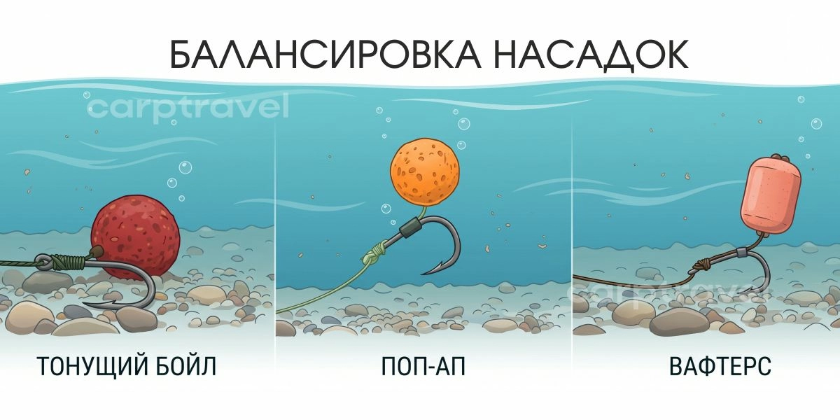 Балансировка насадки: как август диктует выбор плавучести Балансировка насадки: как август диктует выбор плавучести