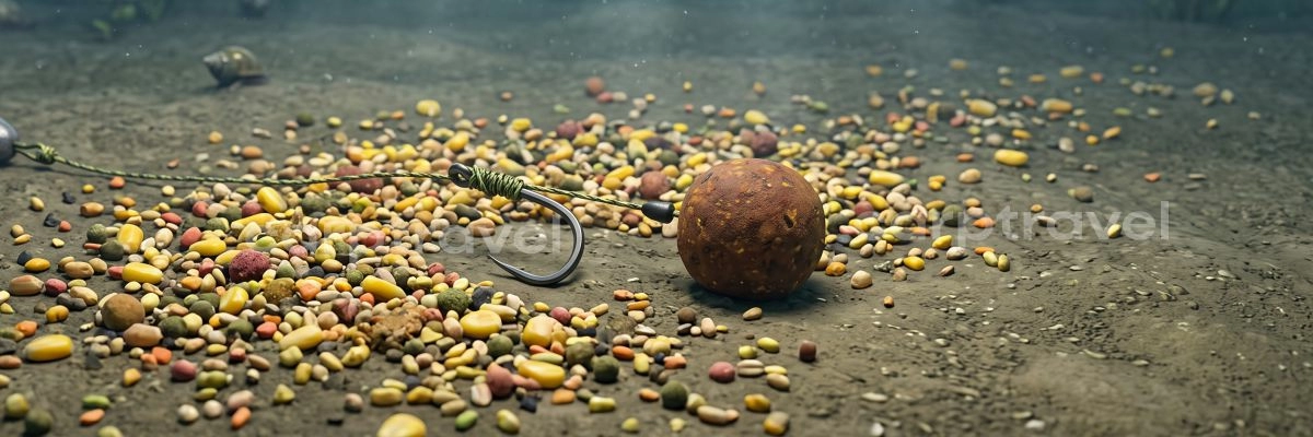 Компактное прикормочное пятно и насадка рядом — рабочая схема для августа
