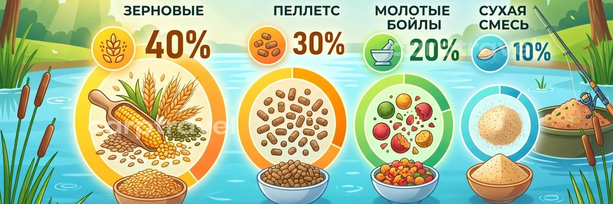Рабочая формула летней прикормки на карпа Рабочая формула летней прикормки на карпа