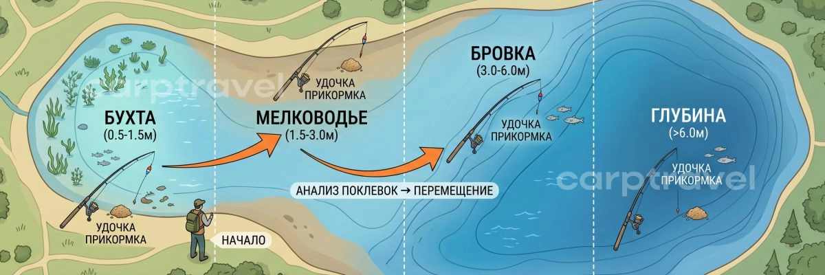 Где кормить карпа на рыбалке: разведка боем в первые сутки решает все
