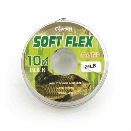 Повод. мат. без оболочки Caiman Soft Flex  10м 25l  (Dark Green) 1