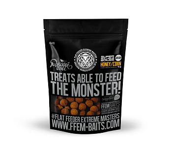 Бойлы пылящие FFEM Baits  Soluble Boilies Honey Corn 22мм 1 кг (Медовая кукуруза) 