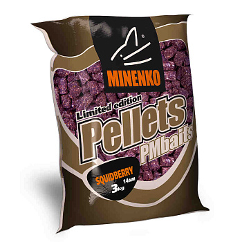 Пеллетс Minenko PMbaits Squidberry 14мм 3 кг (Кальмар клюква)   Желтый