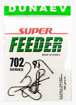 Крючки с колечком Dunaev Super Feeder 702 Size 12 Черный никель 