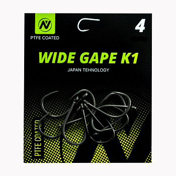 Крючки карповые VN Tackle Wide Gape K1 Size 4 Тефлон NEW