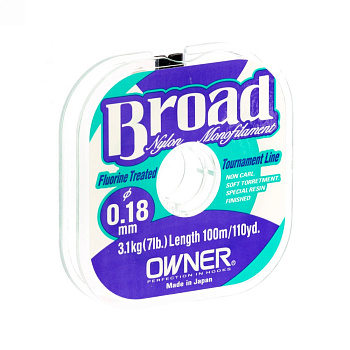 Поводочная леска Owner Broad  25м 1,00кг/0,10мм (Прозрачный) 