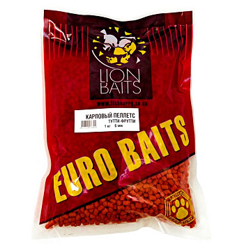 Пеллетс Lion Baits Carp pellets Tutti Frutti 6мм 1 кг (Тутти-фрутти)   Оранжевый