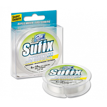 Леска зимняя флюрокарбоновая Sufix Invisiline Ice Fluorocarbon  50м 2,00кг/0,16мм (Прозрачный) 