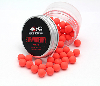 Бойлы плавающие ASV-Code   Strawberry 10мм 25 г (Клубника) 