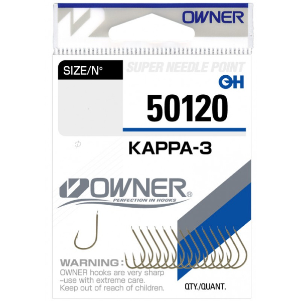 Крючки с лопаткой Owner Kappa-3 Size 12 Brown с бородкой