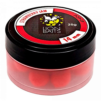 Бойлы плавающие Lion Baits   Strawberry Jam 14мм 25 г (Клубничный джем) 