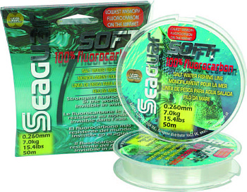 Леска SEAGUAR Soft флюорокарбон (KUREHA) Тонущий 50м 13кг/0,405мм Прозрачный 
