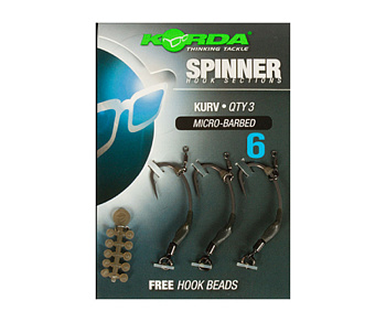 Готовая оснастка Korda Spinner hook sections Kurv №6  3шт