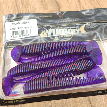 Силиконовая приманка Виброхвост YUMMY Baits Awaruna 4.0in(101мм) съедобная (color: 002)