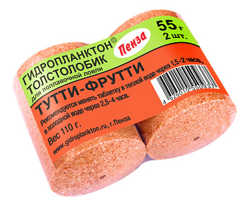 Прикормка на толстолобика Технопланктон Tutti-frutti  110г 2шт. (Тутти-фрутти) 