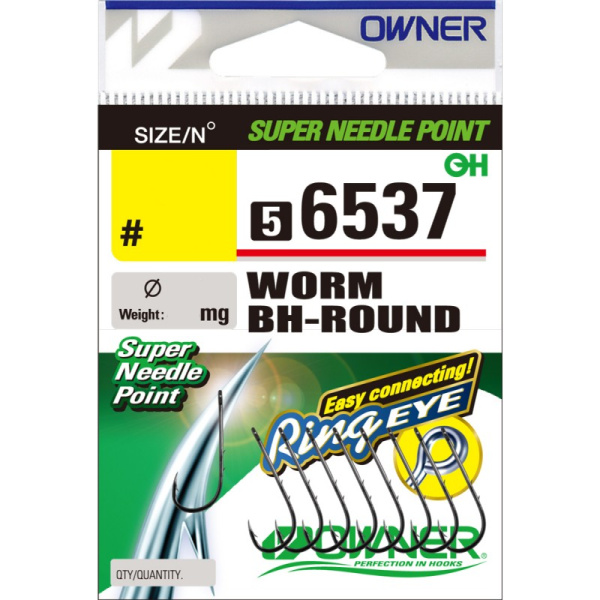 Крючки с колечком Owner Worm BH-Roun