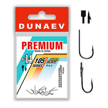 Крючки с лопаткой Dunaev Premium 105 Size 14 Черный никель 