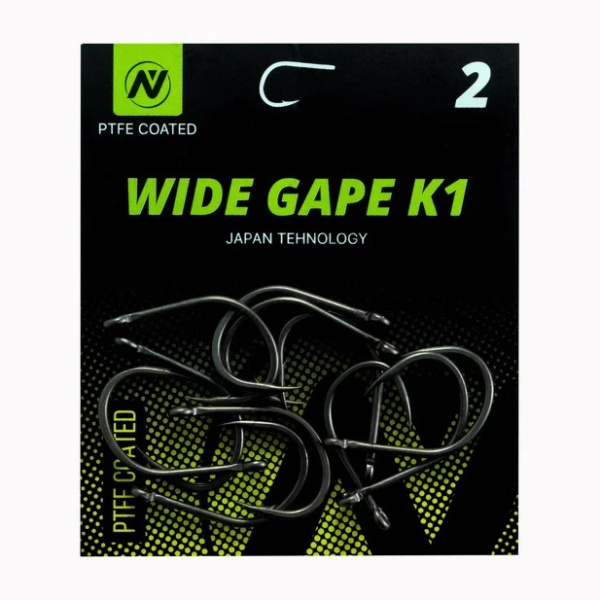 Крючки карповые VN Tackle Wide Gape K1 Size 2 Тефлон