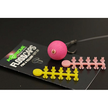 Стопора для бойлов Korda Floss Caps Pink/Yellow   (розовый желтый)