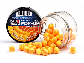 Бойлы плавающие GBS Baits   Banana Scopex 8мм 45 г (Банан Скопекс) 