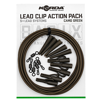 Монтаж безопасная клипса Korda Basix Lead Clip Action Pack Camo green  3шт