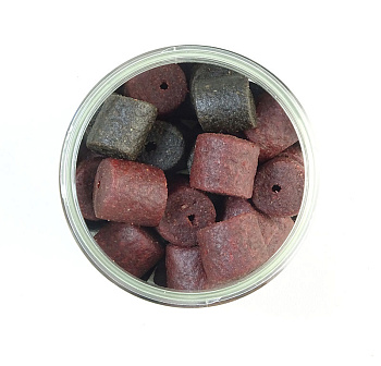 Пеллетс Carptravel насадочный Pellets  Halibut 14мм 100 г (Палтус) Просверленный  Черный+красный