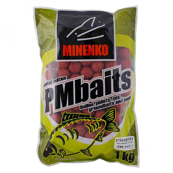 Бойлы пылящие Minenko PMbaits Strawberry 26мм 1 кг (Клубника) 