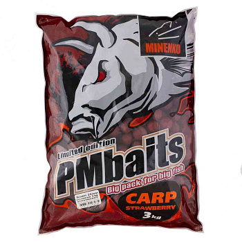Бойлы пылящие Minenko PMbaits Strawberry 20мм 3 кг (Клубника) 