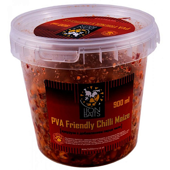 Зерновая смесь Lion Baits PVA Friendly Chilli Maize 900 г (Кукуруза с чили) 