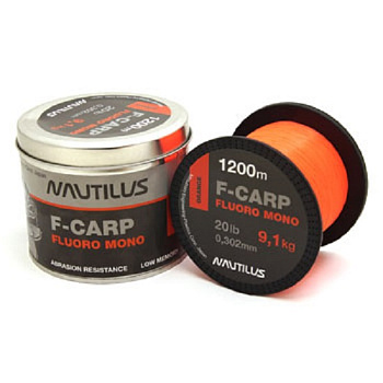 Леска Nautilus F-Carp fluoro mono  1200м /0,286мм (Orange) 