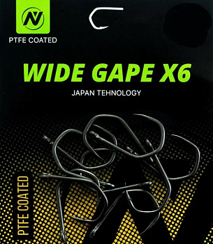 Крючки карповые VN Tackle Wide Gape X6 Size 4 Тефлон 