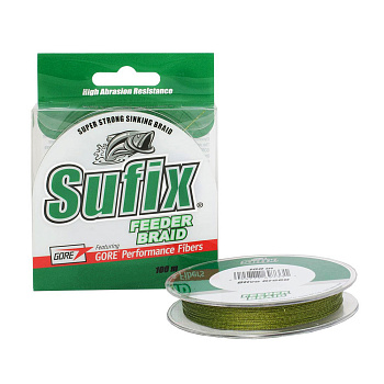 Плетеный шнур Sufix Feeder braid  100м 2,7кг/0,06мм (Зеленый) 