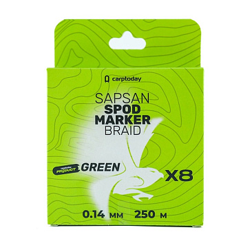 Плетеный шнур CARPTODAY Sapsan Spod & Marker Braid  250м 8,0кг/0,14мм (Зелёный) 