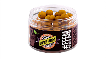 Бойлы пылящие FFEM Baits насадочные Soluble Boilies Super Honey 12мм 9шт. 80 г (Супер мёд) 