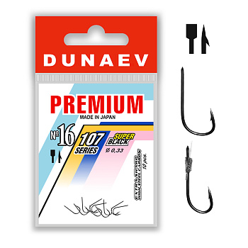 Крючки с лопаткой Dunaev Premium 107 Size 16 Черный никель 