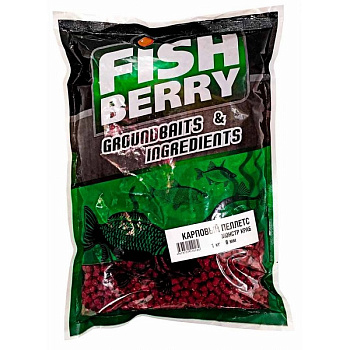 Пеллетс Fishberry Carp pellets Monster crab 6мм 1 кг (Монстр краб)   Красный