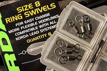 Вертлюг с кольцом Korda Ring Swivels 8  sz11, 8шт