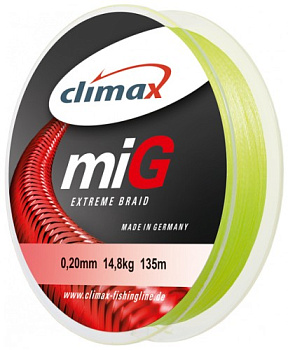 Плетеный шнур Climax Mig Braid NG  100м 10кг/0,14мм (Желтый) 