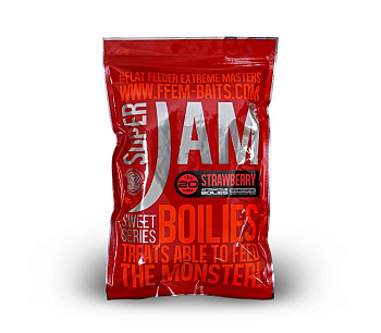 Бойлы тонущие FFEM Baits Super Jam Strawberry 20мм 1 кг (Клубника ) 