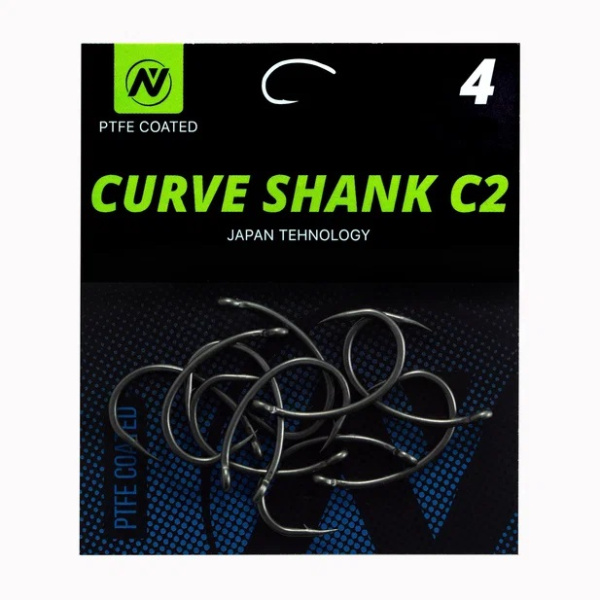 Крючки карповые VN Tackle Curve Shank C2 Size 4 Тефлон