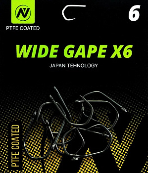 Крючки карповые VN Tackle Wide Gape X6 Size 6 Тефлон 