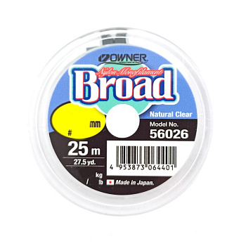 Поводочная леска Owner Broad  25м 3,1кг/0,18мм (Прозрачный) 