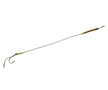 Крючок с лентяйкой и поводком Carp Pro Long Shank Size 6 Черный никель  в оплетке 25Lb 20см