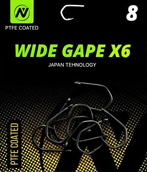 Крючки карповые VN Tackle Wide Gape X6 Size 8 Тефлон 