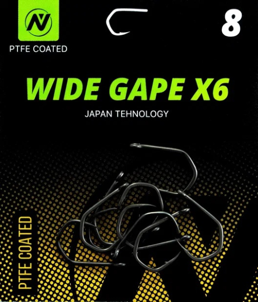 Крючки карповые VN Tackle Wide Gape X6 Size 8 Тефлон