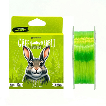 Леска CARPTODAY Green Rabbit  1000м 7,0кг/0,30мм (флюоресцентный зеленый) 