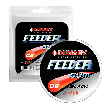 Резина для фидерной оснастки Dunaev Feeder Gum Black  5м /0,60мм (Черная) 