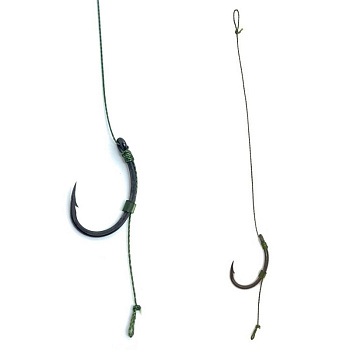 Поводок Flat Feeder с волосяной оснасткой Carp Hunter Krank Size 6   Мягкий  10см